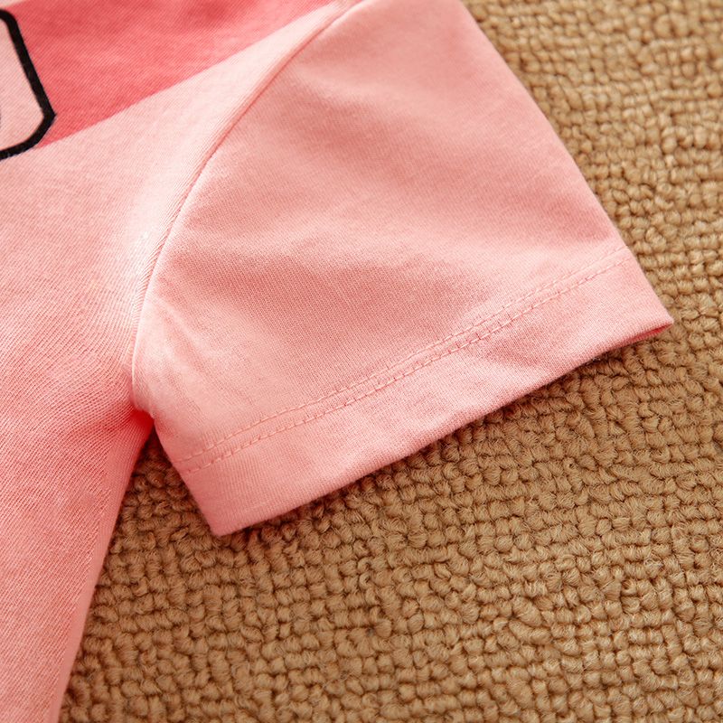 Baby Girl Attached Pouch Half Sleeve Pink Color Striped Romper