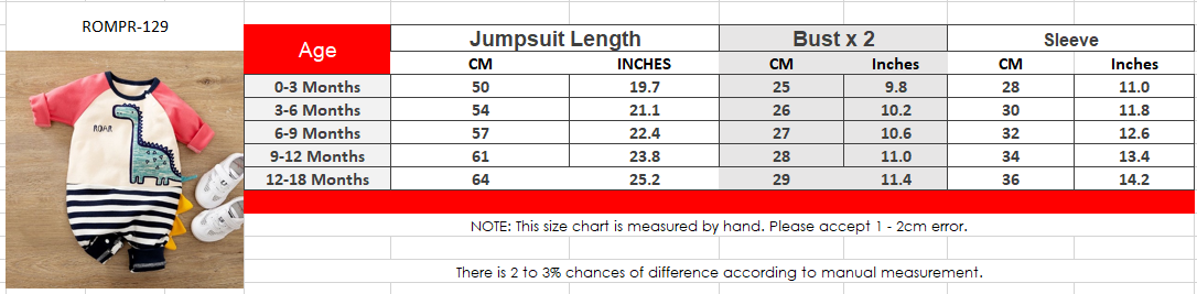 Baby Boy/Girl Long-sleeve Dino Print Cotton Romper