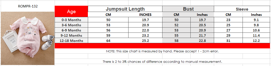 Baby Girl Little Princess Pink Cartoon Romper