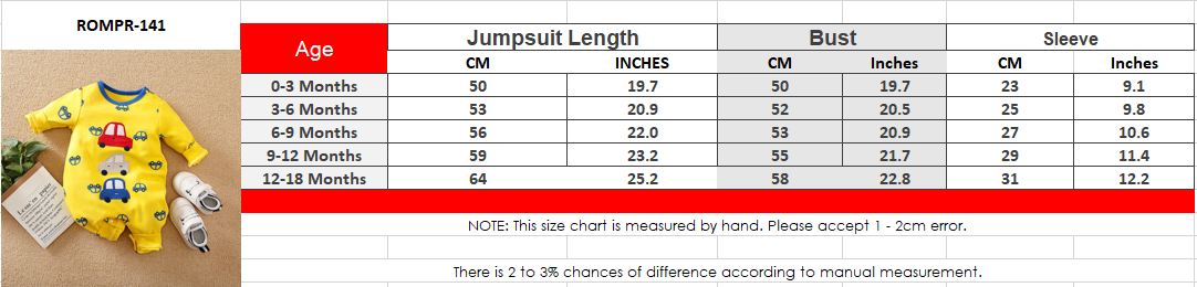 Baby Boy/Girl Long-sleeve Car Print Full Sleeve Cotton Romper