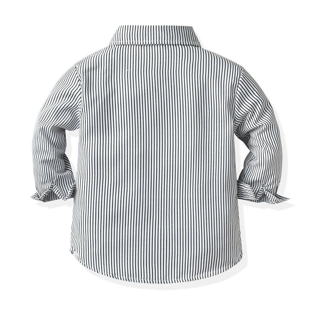3-Piece Oceassional Wear Baby Boy Suit With Striped Print Shirt