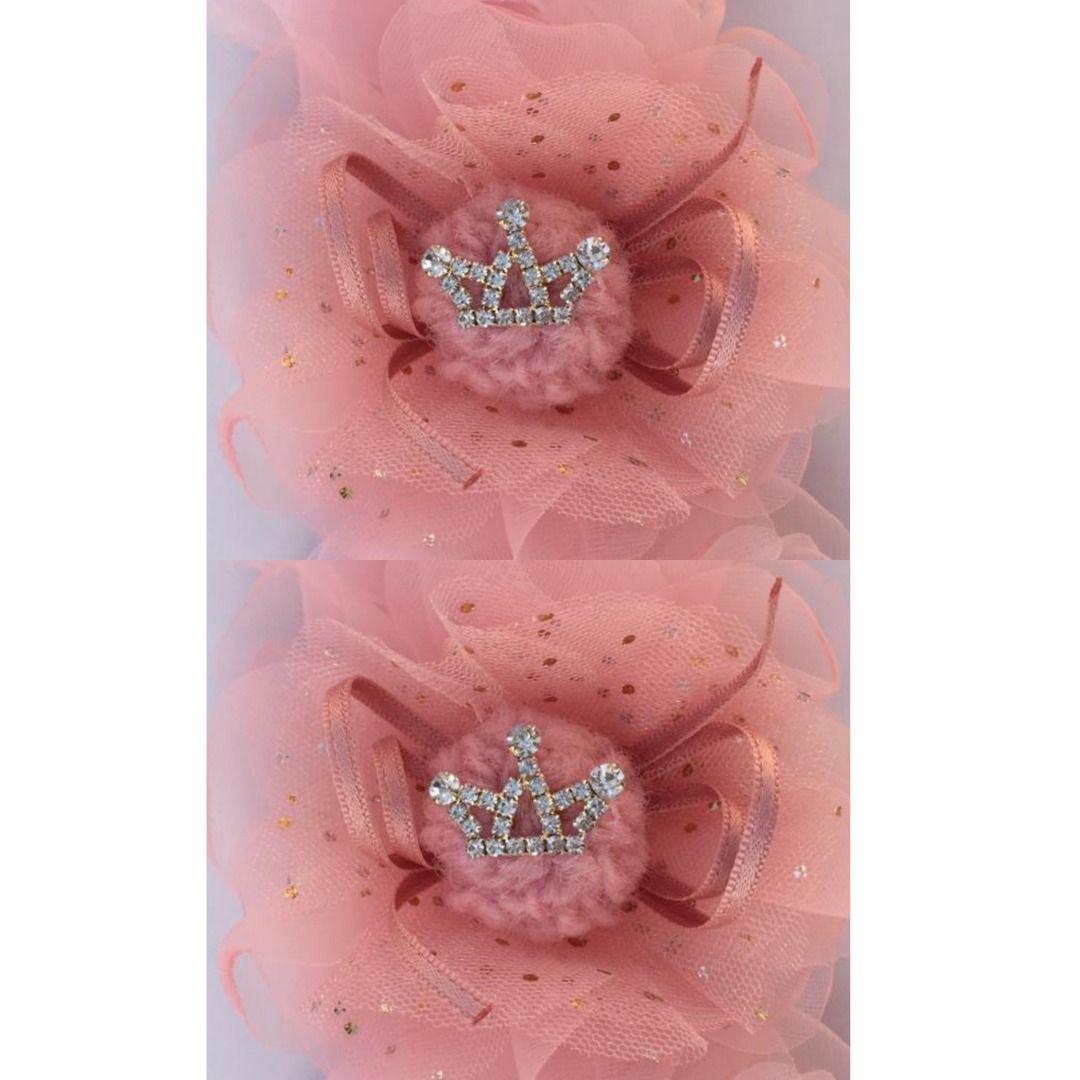 2-Piece Pack Baby Toddler Hair-clips Rose-Pinkish Floral Handmade Hair Accessories