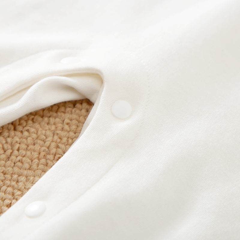 White Collar Baby Romper with Hat