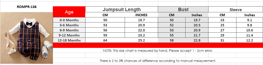 Baby Boy Trendy Plaid Design Formal Wedding Jumpsuit