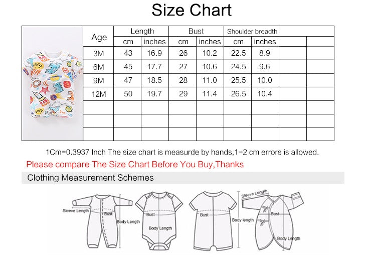 Stylish Cartoons Print Romper for Baby (0-12 Months)