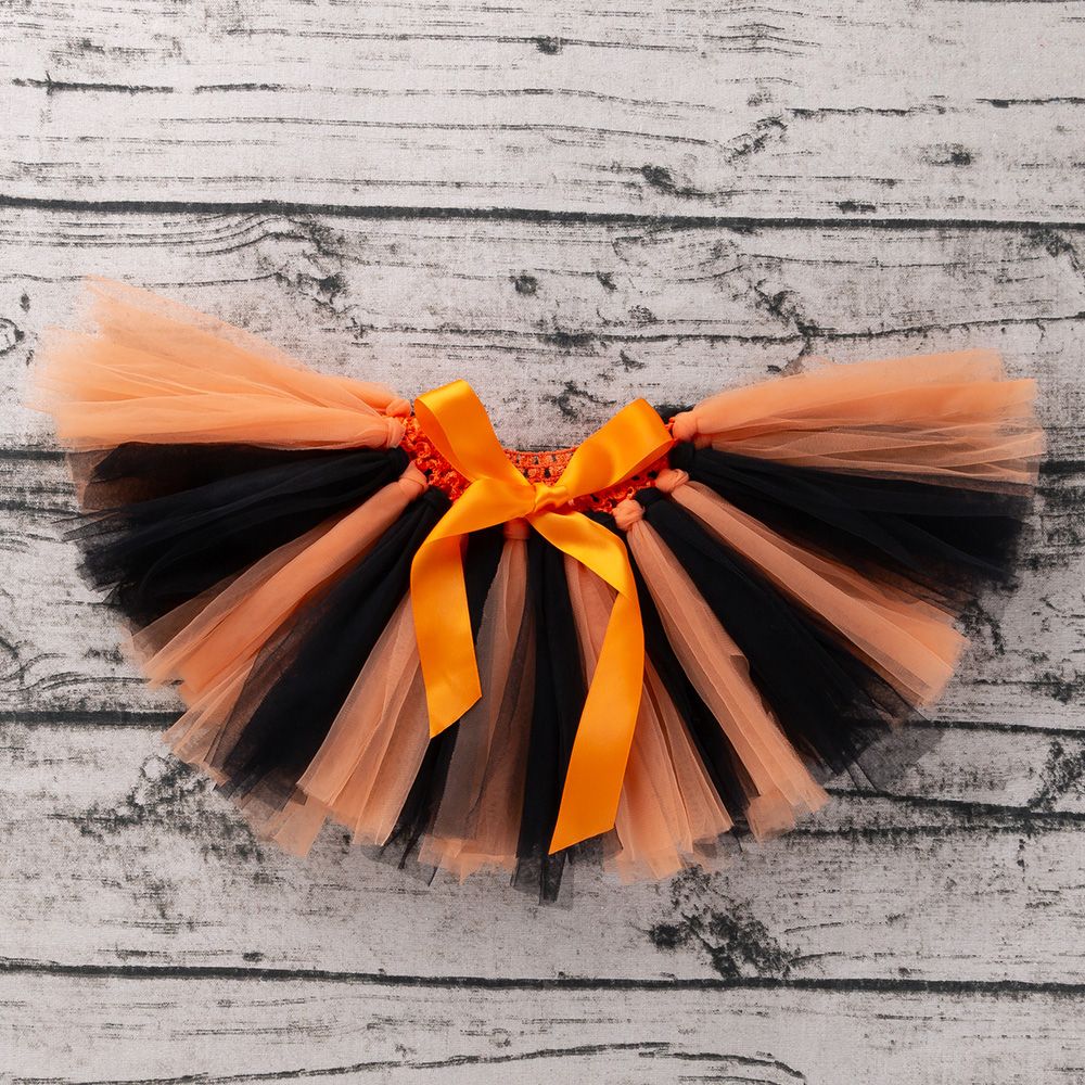 Pretty Orange and Black Tassel Skirt Bowknot Decor for 1 to 2 Year Old