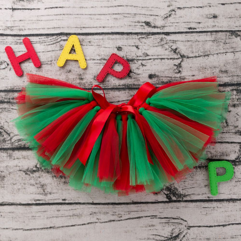 Baby Girl's Red & Green Tassel Skirt for 1 to 2 Year Old