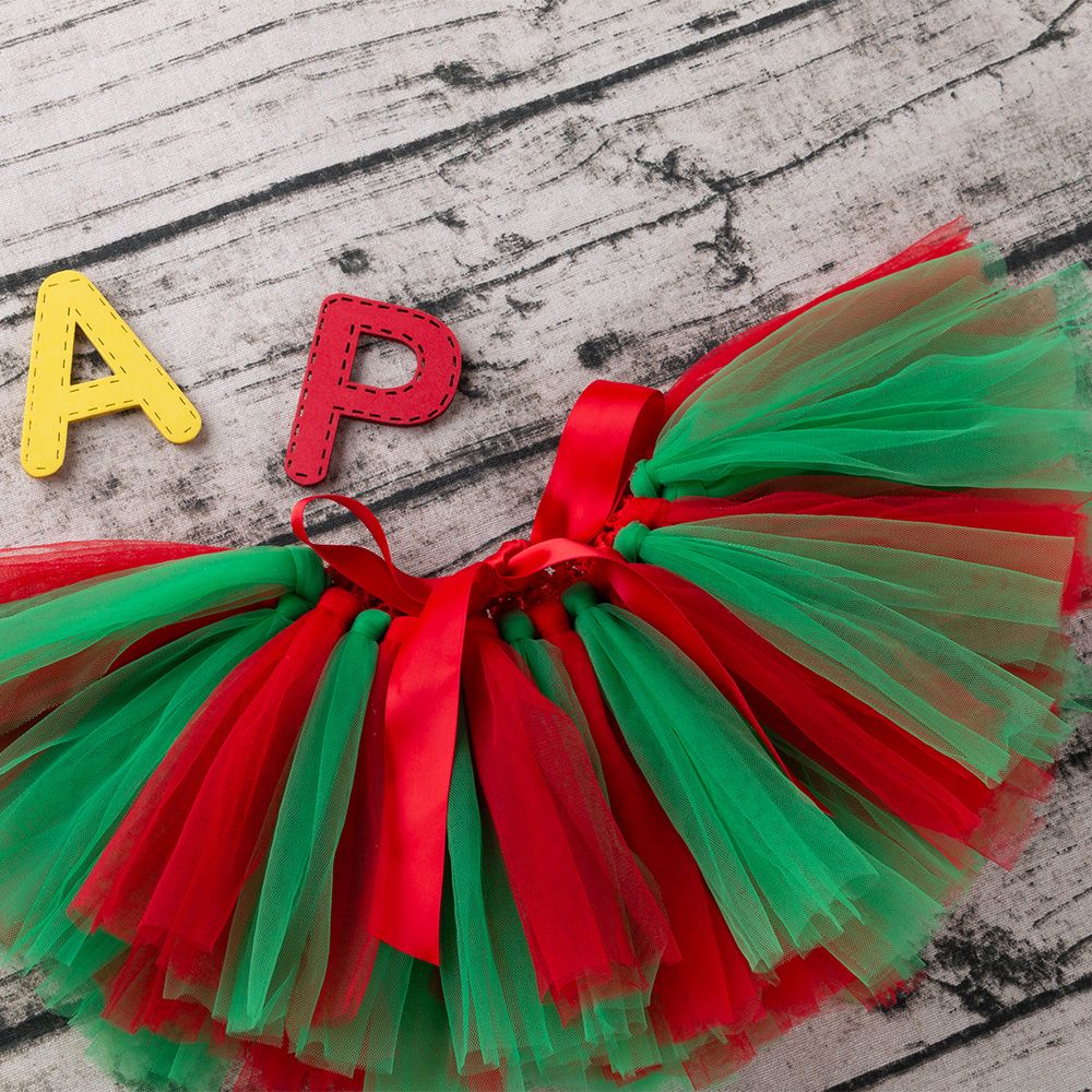 Baby Girl's Red & Green Tassel Skirt for 1 to 2 Year Old