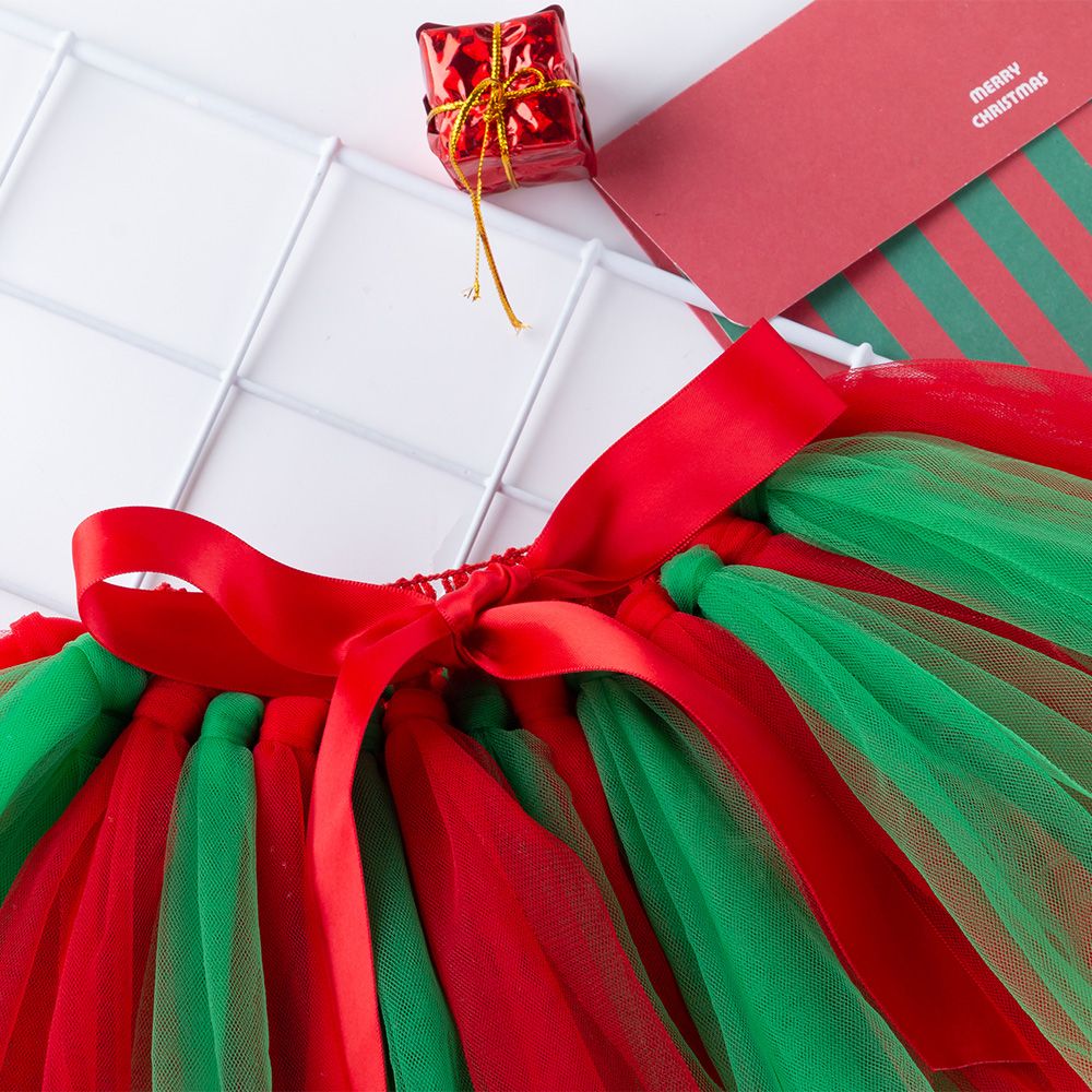 Baby Girl's Red & Green Tassel Skirt for 1 to 2 Year Old