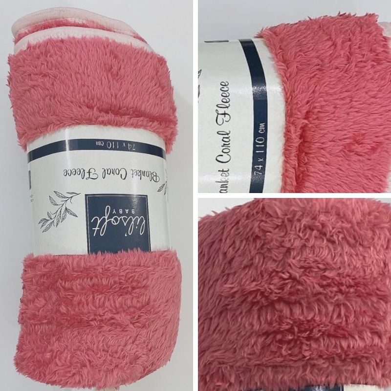 Newborn Baby Swaddle Rose-Pink Blanket Coral Fleece for Winter
