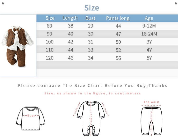 3-piece Handsome Baby Boy Solid colour Grey Suit Autumn Winter