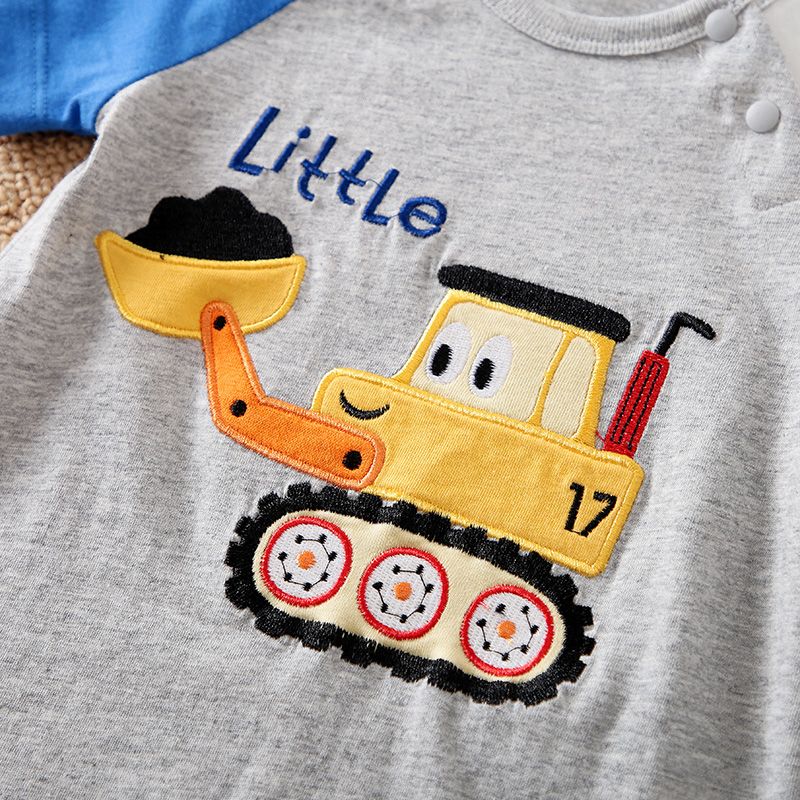 Baby Boy Vehicle Truck Print Romper 100% Cotton Bodysuit