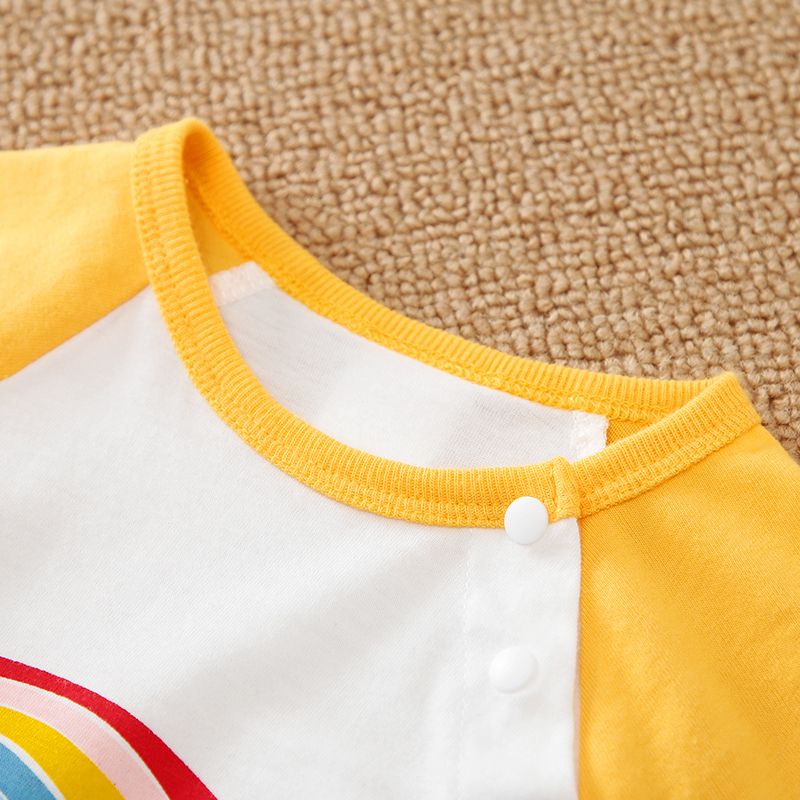 Elephant Print Short Sleeves Cotton Summer Bodysuit Romper