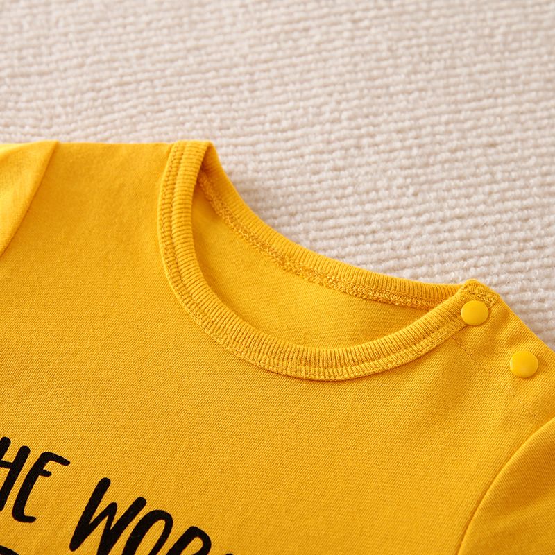 THE WORLD'S Best-Mom Letter Print Baby Boy/Girl Short-sleeve Romper