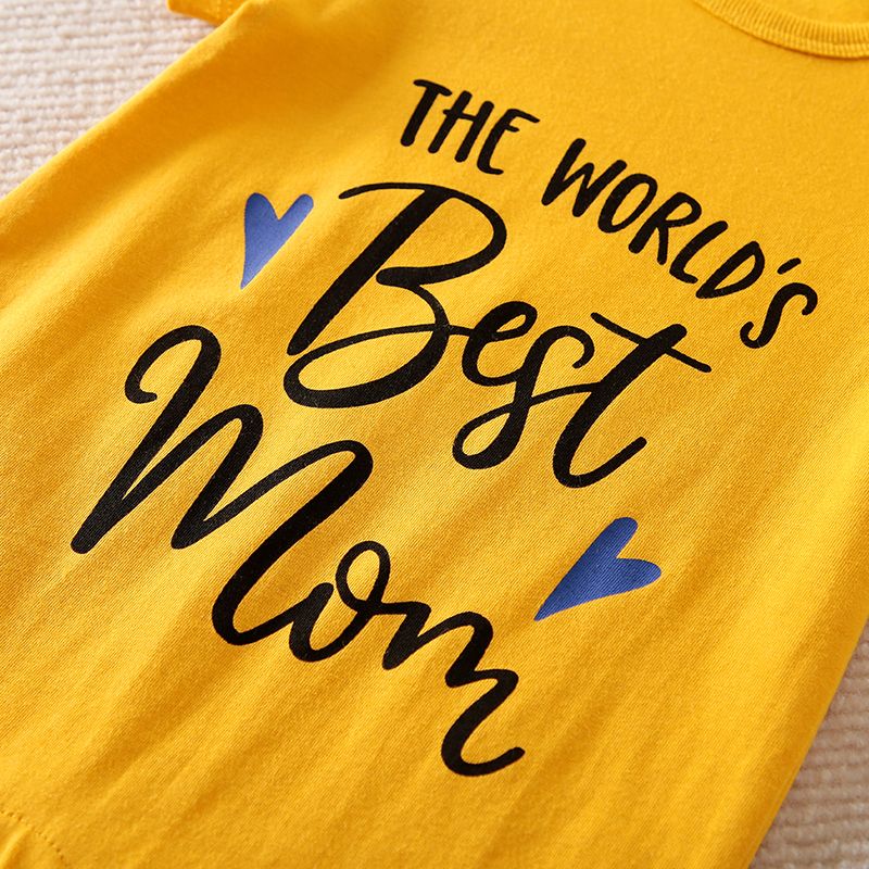 THE WORLD'S Best-Mom Letter Print Baby Boy/Girl Short-sleeve Romper