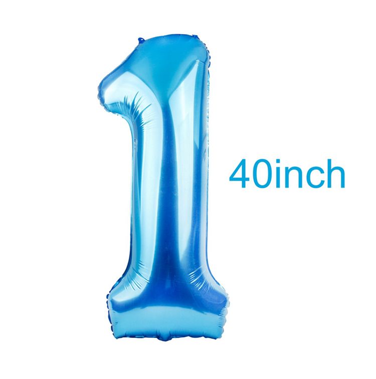 Accessories Pack of 5 Blue Theme Foil Balloons for Baby Boy's First Birthday Décor