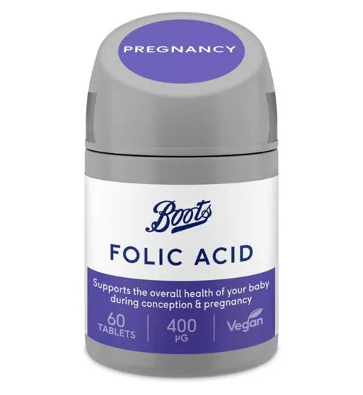 Boots Folic Acid 400ug 60 Tablets (2 month supply)