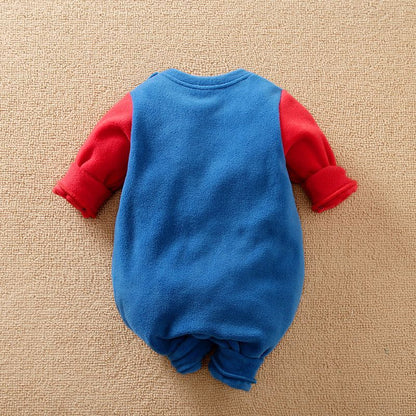 Baby Romper Newborn Winter Thick Lambswool Fleece 2 Color Soccer Sport Jumpsuit