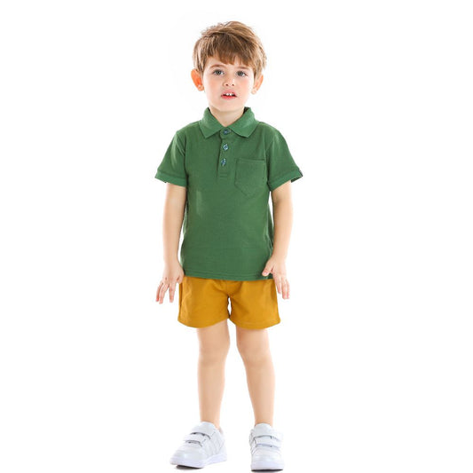 2-piece Baby / Toddler Boy Polo Shirt and Solid Shorts Set