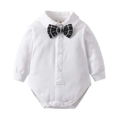 Gentleman Baby Boy Formal 4-Peice Plaid Design Black & White Party Wear Wedding Suit