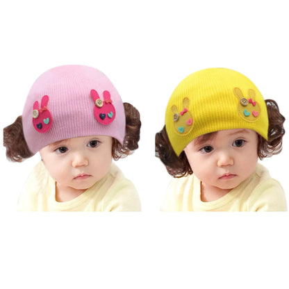Get Special Discount on Baby Boy/Girl Winter Knitted Pink Yellow Hat for 6M to 5 Year old