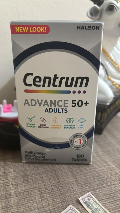 Centrum Advance 50 Plus Tablets Multivitamin & Mineral Supplements with 24 essential nutrients including vitamin 180 Tablets