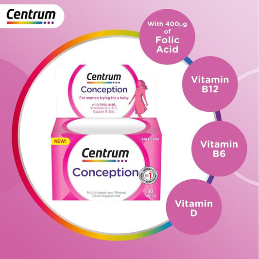 Centrum Conception Vitamins for Women Fertility Supplements with 400μg Folic Acid 30 Tablets