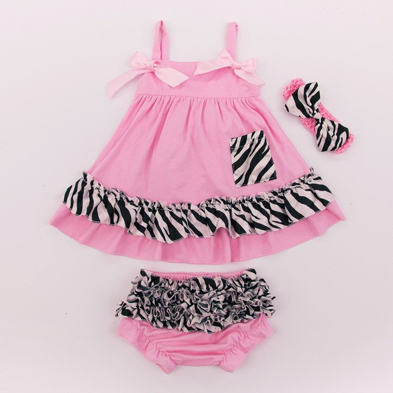 Princess Ruffle 3 Piece clothing Set in Pink and Black