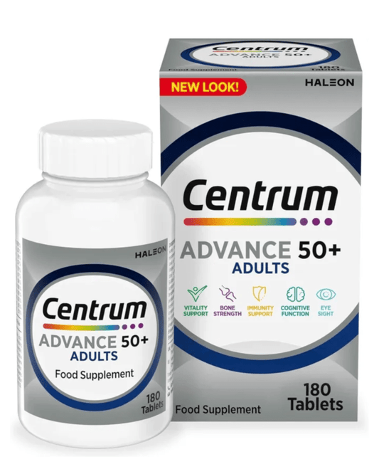 Centrum Advance 50 Plus Tablets Multivitamin & Mineral Supplements with 24 essential nutrients including vitamin 180 Tablets