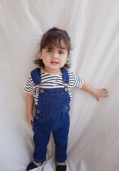 Boy/Girl Stylish Pocket front Plain Casual Denim Dungaree Overalls (1Year - 9Year)