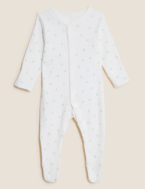 Preemie Size Marks and Spencer 3-Piece Pure Cotton Sleepsuits