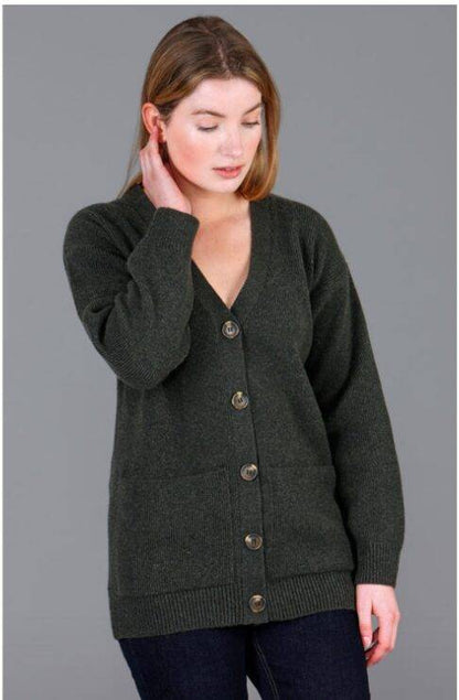 Paul James Lambswool V Neck Ribbed Layla Cardigan With Pockets