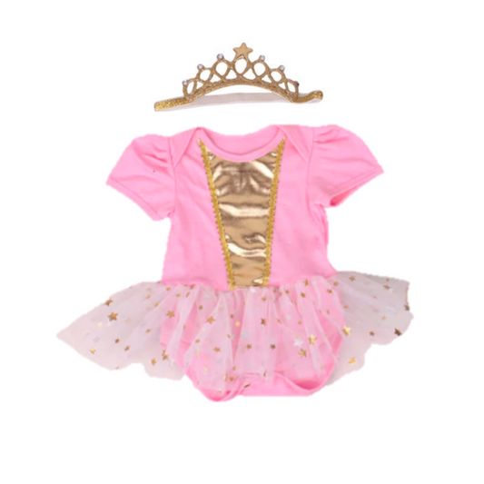 Baby Girl Pink Golden Party 2 Piece Set