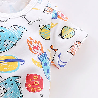 Stylish Cartoons Print Romper for Baby (0-12 Months)