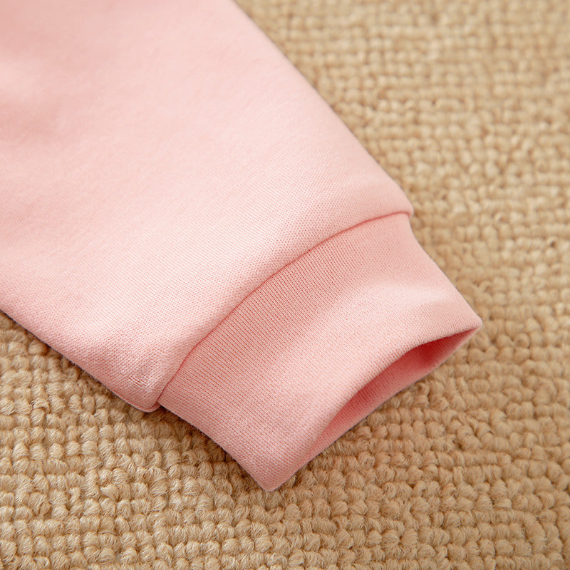 2-Piece Baby Girl 100% Cotton Star Pattern Pink Romper + Hat Set