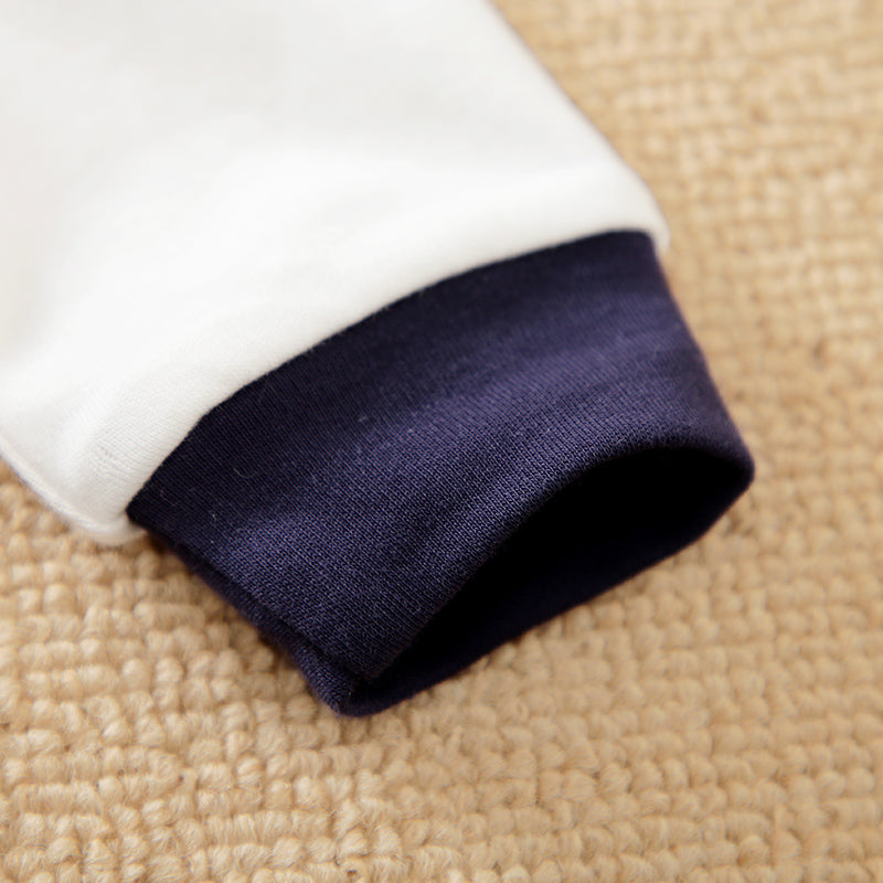 White Collar Baby Romper with Hat