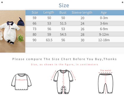 White Collar Baby Romper with Hat