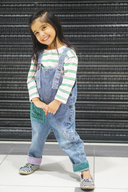 Baby Toddler Unisex Solid Top and Trendy Denim Overalls Set