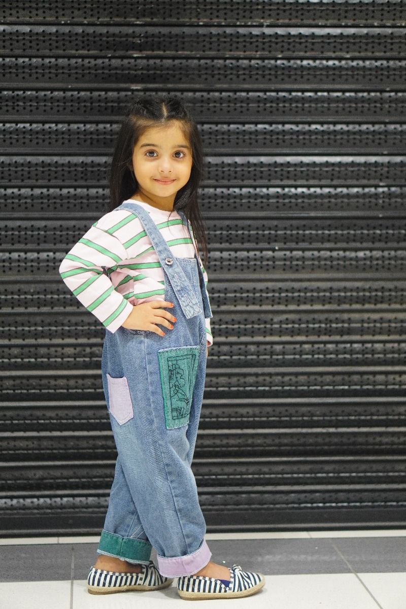 Baby Toddler Unisex Solid Top and Trendy Denim Overalls Set