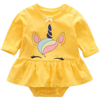 Baby Girl Unicorn Yellow Dress