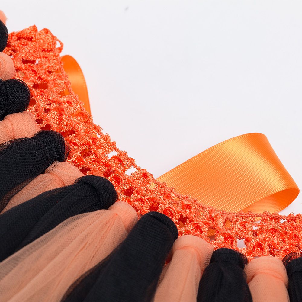Pretty Orange and Black Tassel Skirt Bowknot Decor for 1 to 2 Year Old