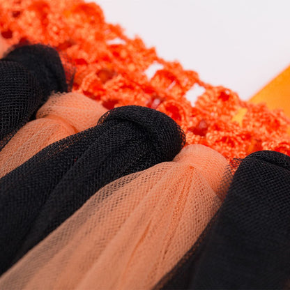 Pretty Orange and Black Tassel Skirt Bowknot Decor for 1 to 2 Year Old