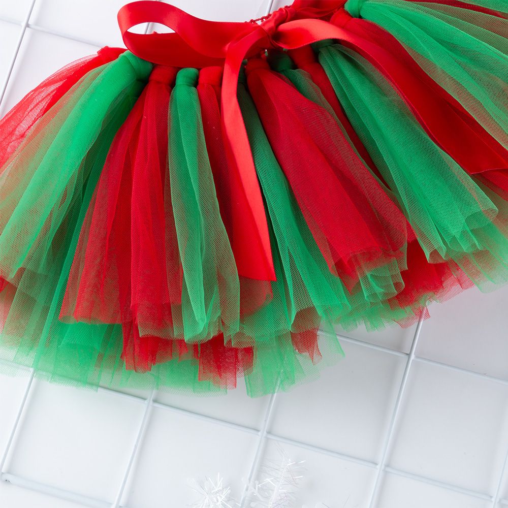 Baby Girl's Red & Green Tassel Skirt for 1 to 2 Year Old