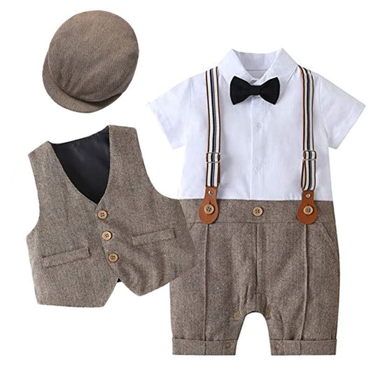 3-Piece Baby Boy Cool and Stylish Summer Romper Suit (0 To 24 Months)