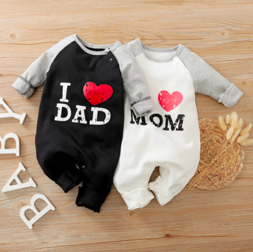 Pack of 2 Love Mama/Baba Mother's Day Father's Day Jumpsuits