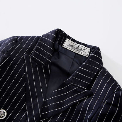5-Pcs Baby Boy Formal Gentleman Bow Tie, Long-sleeve Shirt, Waist Coat and Plaid Coat & Pants Set