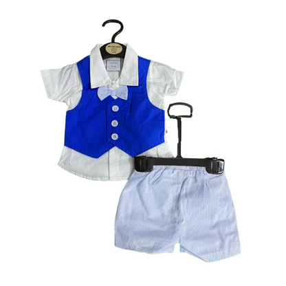 3-Piece Baby Boy Thailand Made Shirt + Shorts and Waist Coat Set