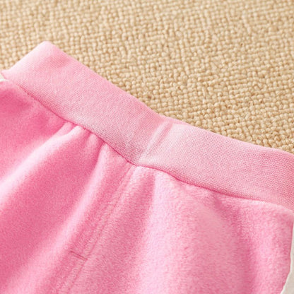 2pcs Toddler Girl Fleece Hoodie Winter Shirt and Pants Set