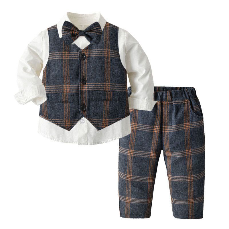 3pcs Infant Toddler Boy Party Birthday Winter Autumn Suit