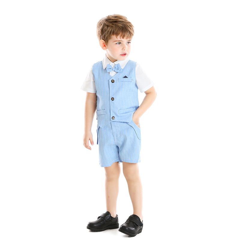 3-Piece Baby Toddler Boy Shirt + Shorts and Waist Coat Set